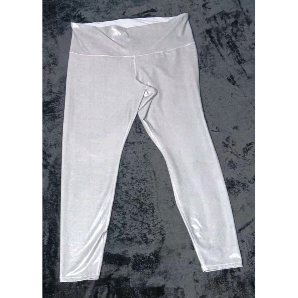 Old Navy Active Powersoft Extra High Rise Leggings 2XL Silver Blue Shimmer Yoga